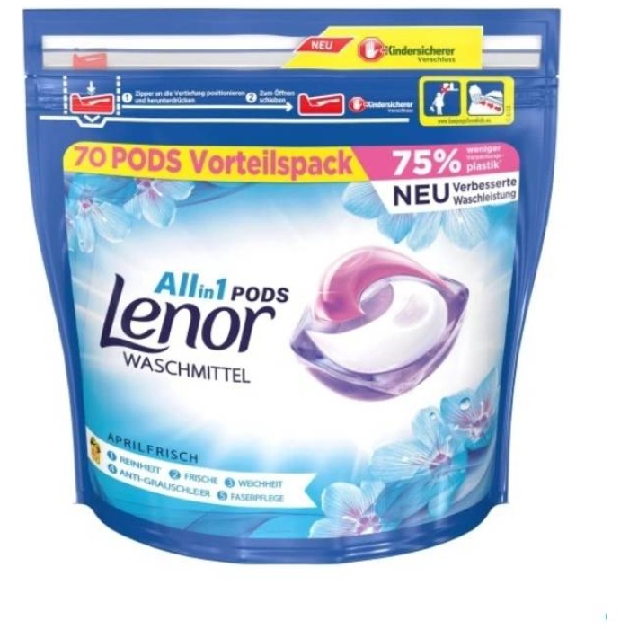 Lenor Aprilfrisch All in 1 univerzálne kapsule na pranie 70 ks