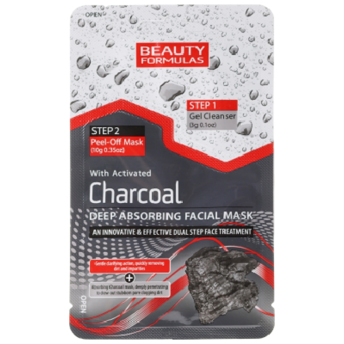 Beauty Formulas Charcoal maska-fólia na tvár s uhlím 13 g