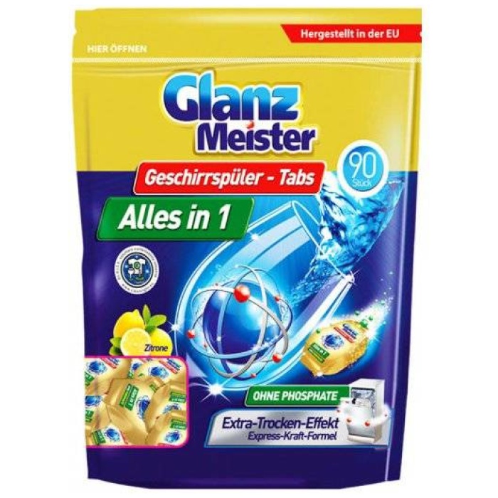 Glanz Meister All in 1 tablety do umývačky riadu 90 ks