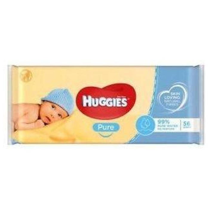 Huggies Pure detské vlhčené obrúsky 56 ks