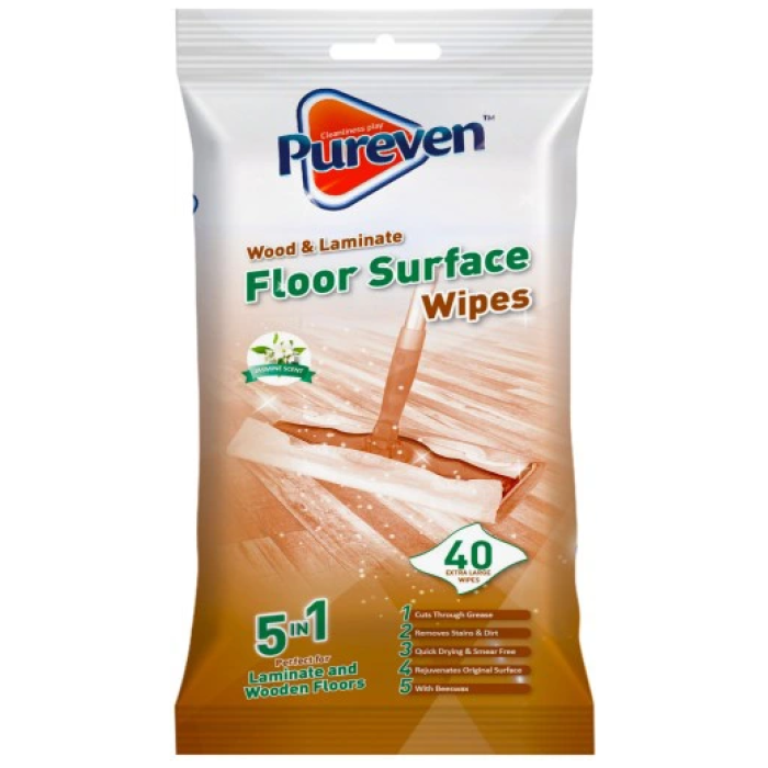Pureven Floor Surface čistiace obrúsky na drevené a laminátové podlahy 40 ks