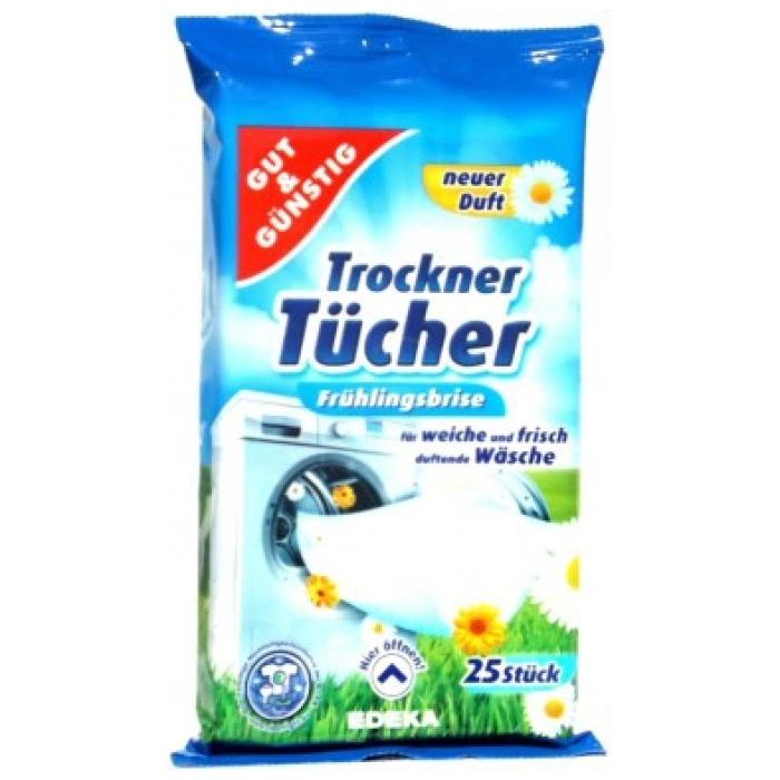 G&G Trockner Tücher vlhčené servítky do sušičky 25 ks