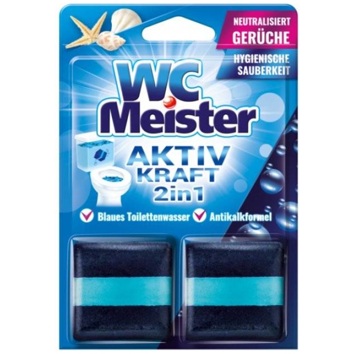 WC Meister Aktiv Kraft 2v1čistiace tablety farbiace vodu 2x50g
