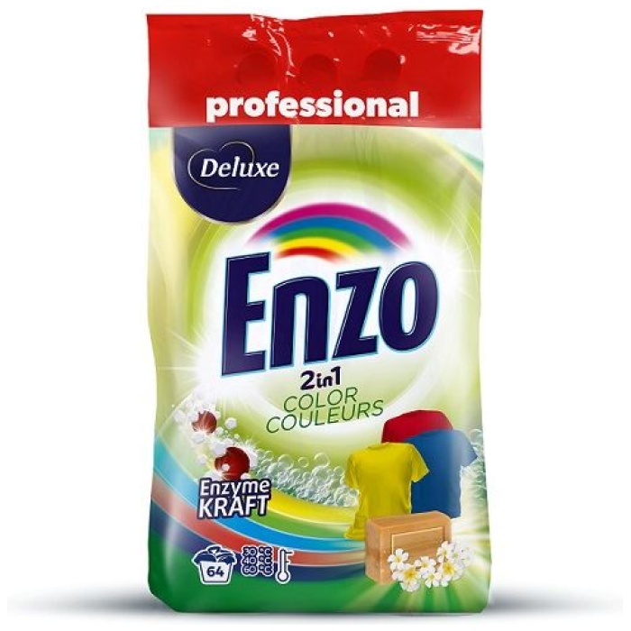 Deluxe Enzo Professional 2v1 prací prášok na farebnú bielizeň 64 praní 4.5 kg