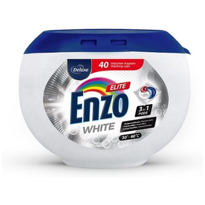 Deluxe Enzo 40ks 3v1 White , biela kapsule na pranie Elite